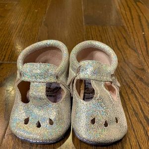 Freshly Picked Metallic Gold Mary Jane Moccasins